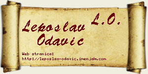 Leposlav Odavić vizit kartica